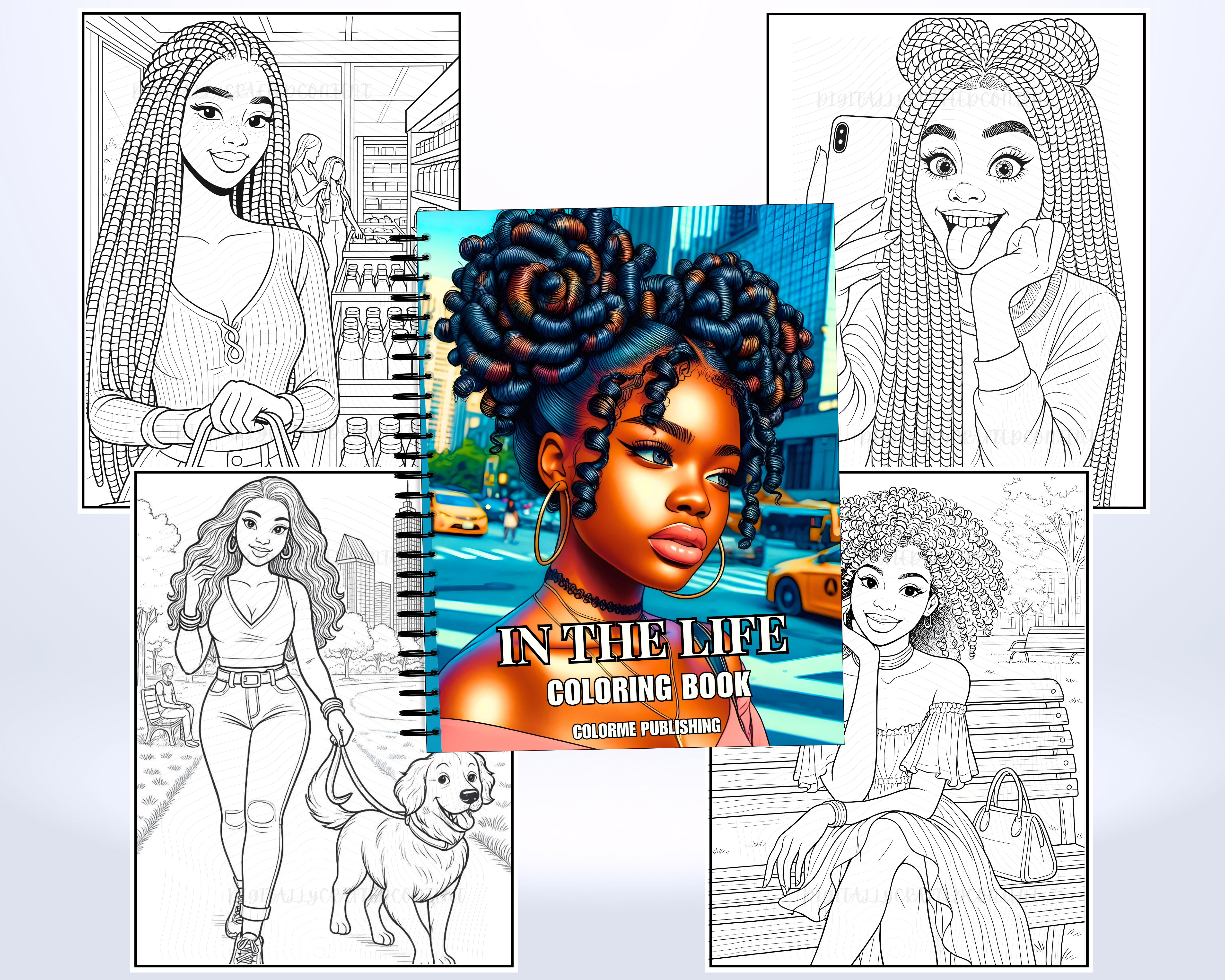 In The Life Coloring Book: 30 Coloring Pages of Black Women - Spiral Edition