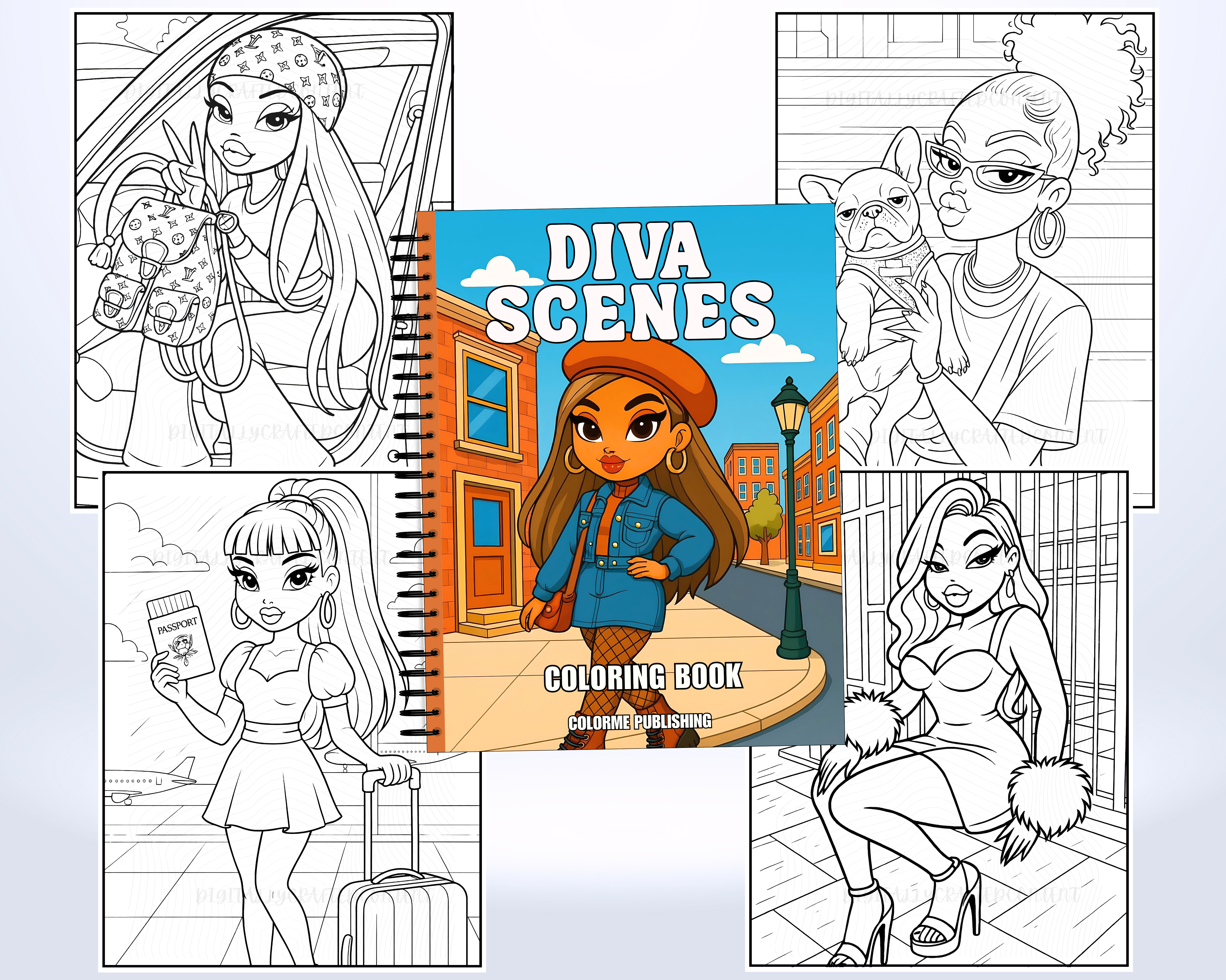 Diva Scenes Coloring Book : 30 Coloring Pages of Fashion Dolls