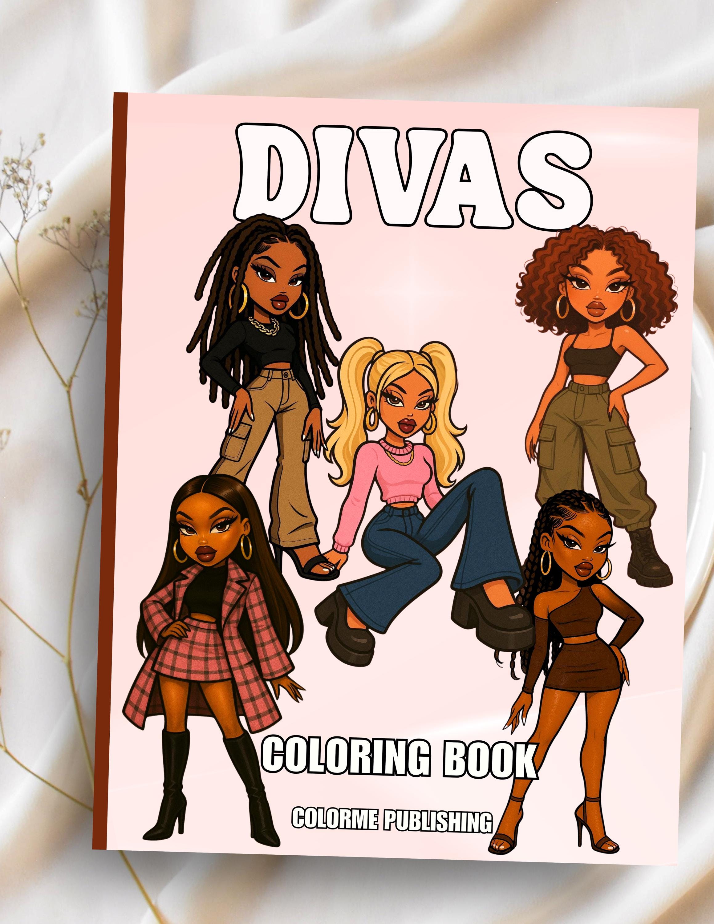 Diva Fashion Coloring Book: 30 Coloring Pages, Dolls - Physical Book
