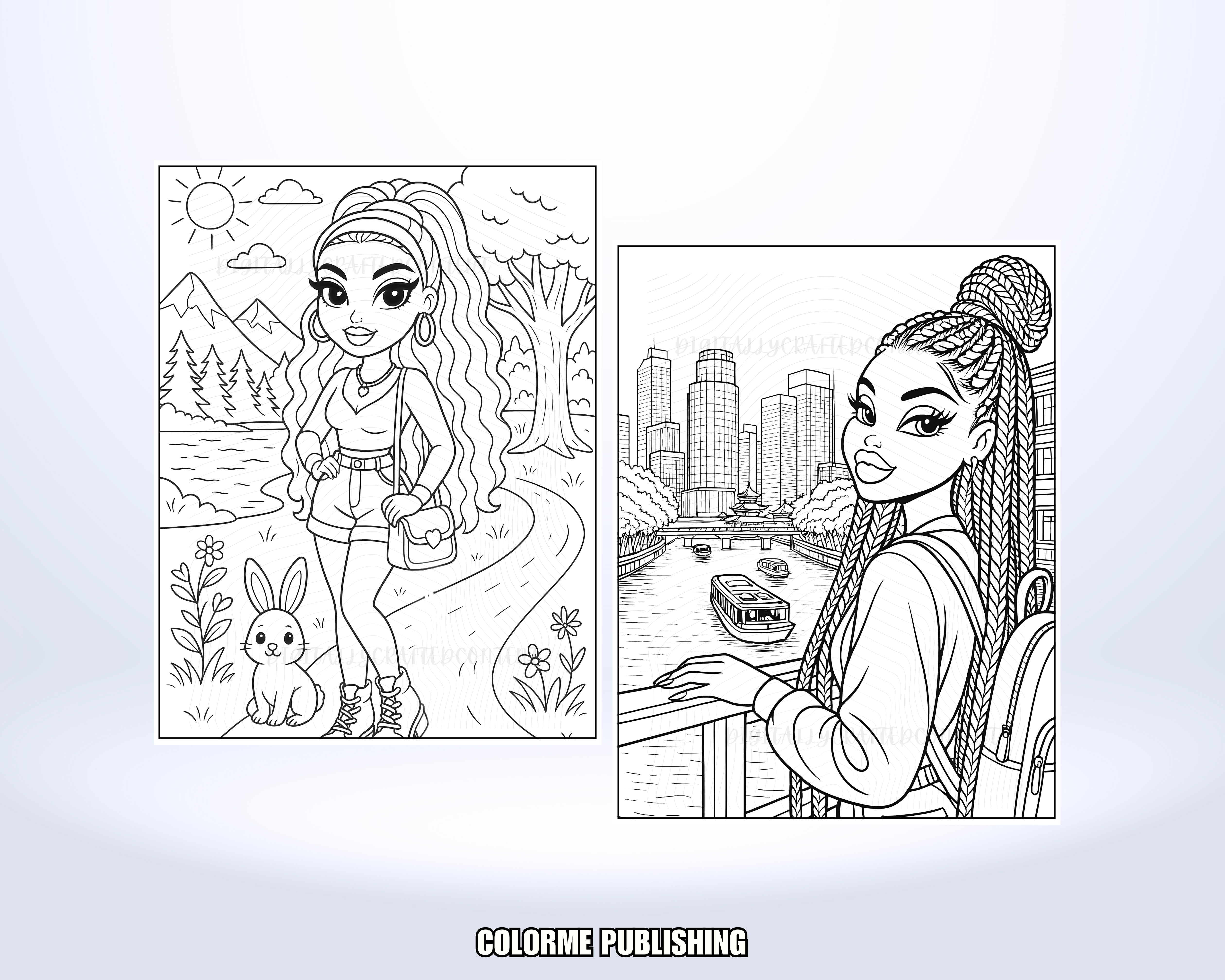 Diva Scenes 1 & 2 Coloring Book Bundle : 60 Coloring Pages of Fashion Dolls