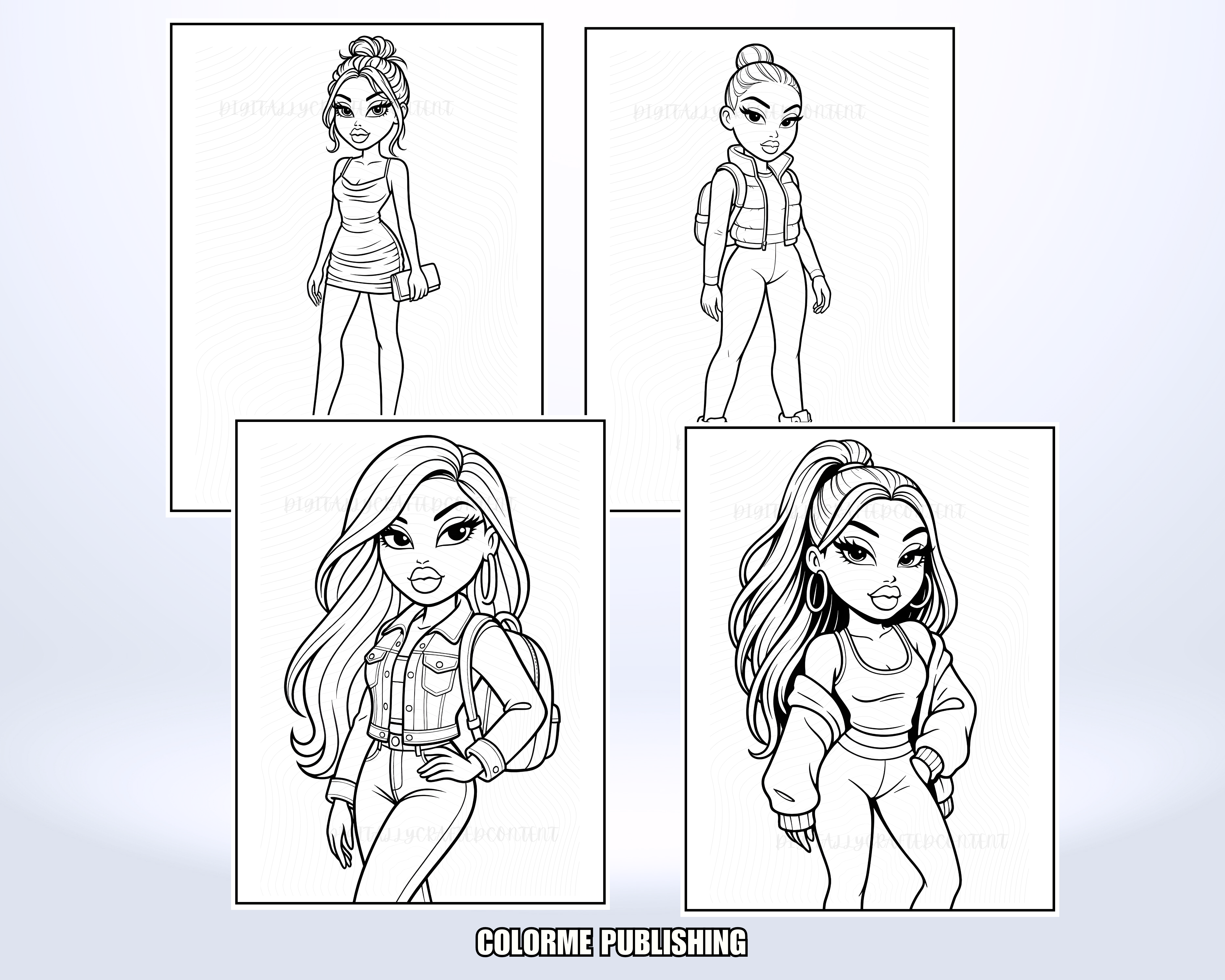 Divas 3 Coloring Book Spiral: 30 Coloring Pages, Fashion Dolls