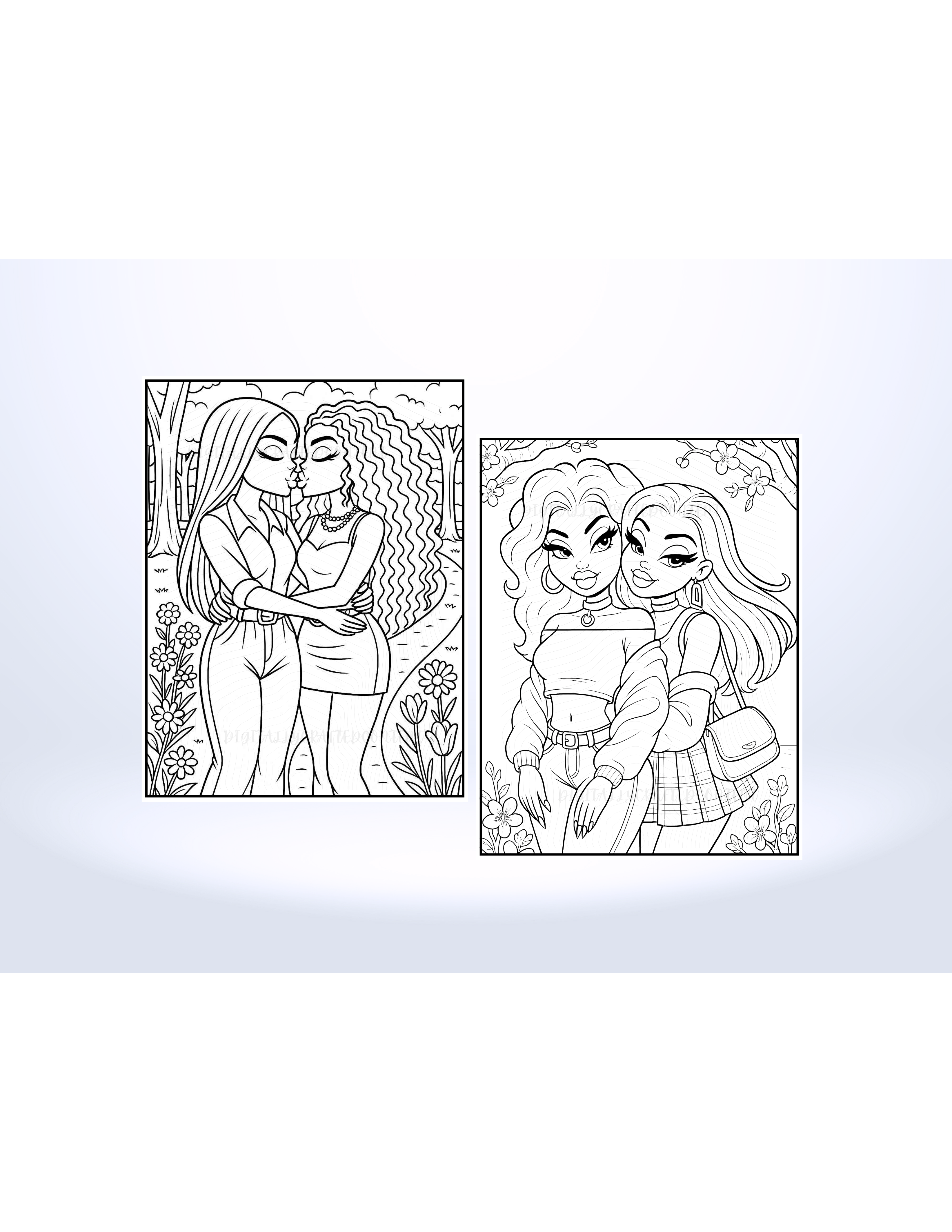 Divas Pride Couples Edition Spiral Coloring Book: 30 Coloring Pages, Dolls