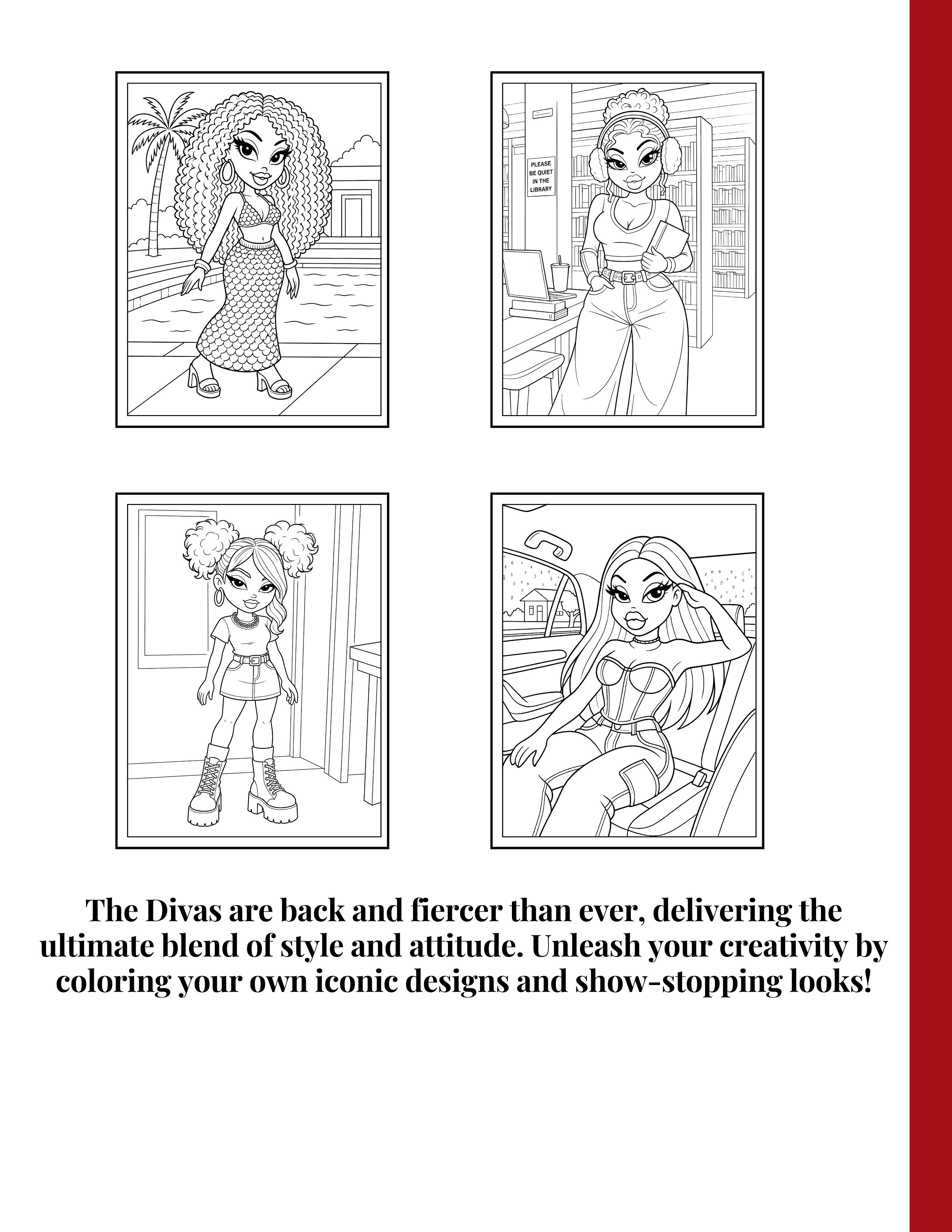 Diva Scenes 2 Coloring Book : 30 Coloring Pages of Fashion Dolls