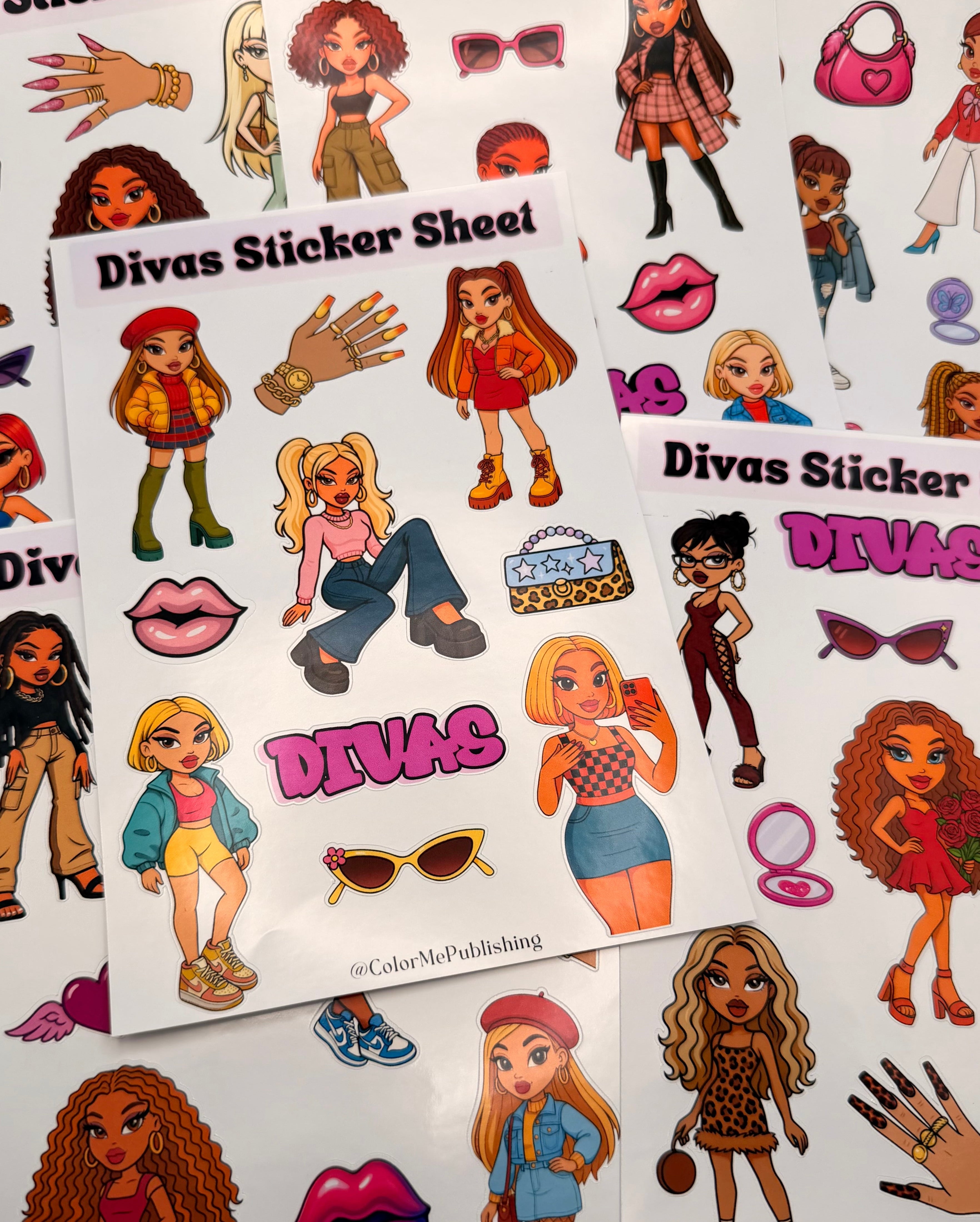 Divas Coloring Book & 6 Stickers Sheets
